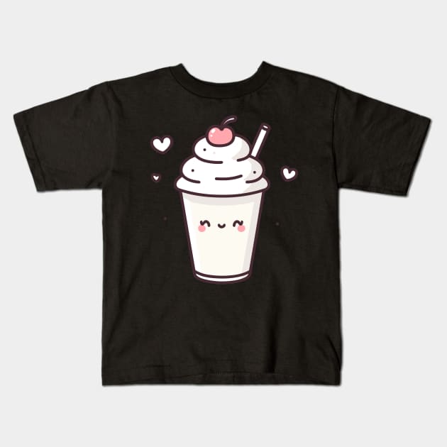 Kawaii Vanilla Milkshake with Hearts | Milkshake Brings All the Boys | Kawaii Food Kids T-Shirt by Nora Liak